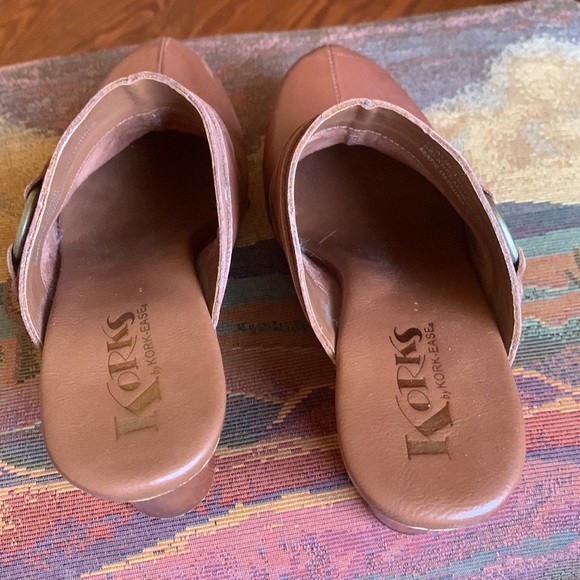 Vintage BOHO Brown Leather “Korks” by Kork- Ease Mules/Clogs 3 3/4” heels size 7 - Picture 5 of 12